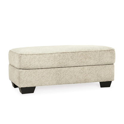 Signature Design by Ashley Monaghan 44" Rectangular Ottoman, No Assembly Required, Upholstered Chenille Fabric Footrest, Casual Living Room Coffee Table Accent, Sandstone Beige