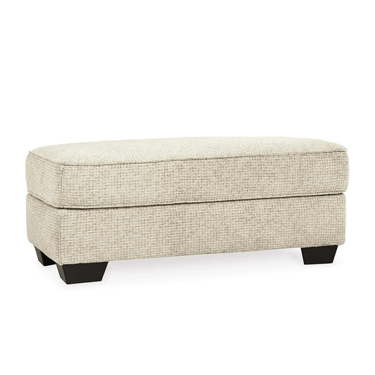 Signature Design by Ashley Monaghan 44" Rectangular Ottoman, No Assembly Required, Upholstered Chenille Fabric Footrest, Casual Living Room Coffee Table Accent, Sandstone Beige