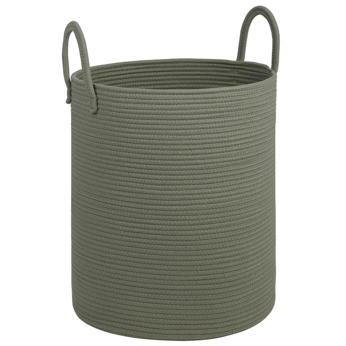Large Laundry Basket,Laundry Hamper,15''x18'' Cotton Rope Storage Basket with Handles,baby hamper,Nursery Blanket Storage Living Room,toy basket,kids laundry(Green)