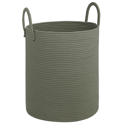 Large Laundry Basket,Laundry Hamper,15''x18'' Cotton Rope Storage Basket with Handles,baby hamper,Nursery Blanket Storage Living Room,toy basket,kids laundry(Green)