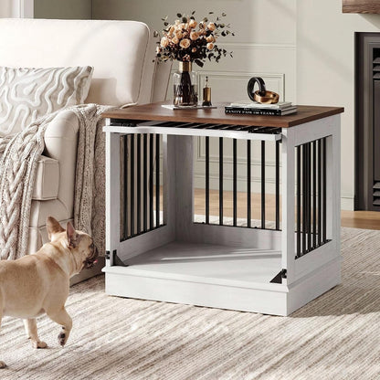 27 Inch Flip-Up Door Dog Crate Furniture for Small Dogs