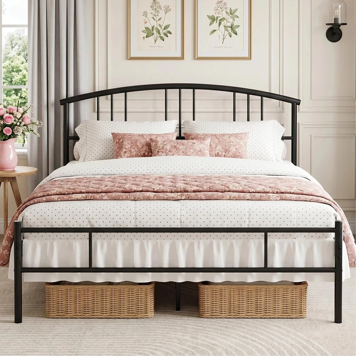 Queen Bed Frame with Headboard and Footboard