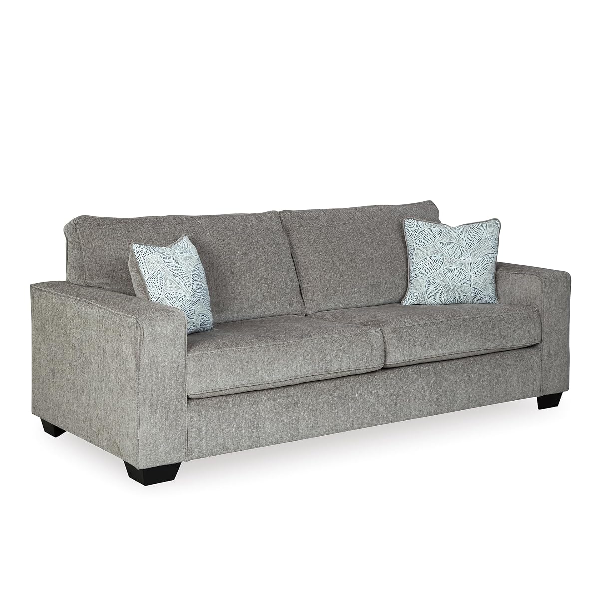 Signature Design by Ashley Altari Sofa, Couches for Living Room with 2 Accent Pillows, Chenille Fabric Upholstery, Anti-Sag Platform Foundation for Daily Use, Alloy Light Gray, 85 Inches