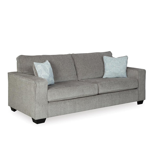 Signature Design by Ashley Altari Sofa, Couches for Living Room with 2 Accent Pillows, Chenille Fabric Upholstery, Anti-Sag Platform Foundation for Daily Use, Alloy Light Gray, 85 Inches