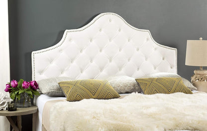 Safavieh MCR4035H-F Mercer Collection Arebelle Velvet Headboard, Full, White