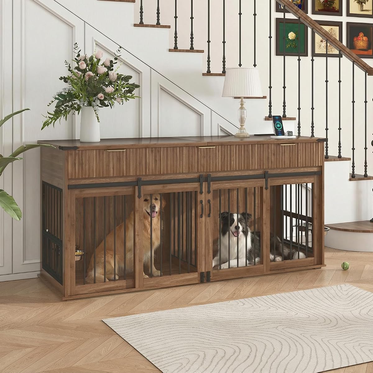 71" Double Dog Crate Furniture