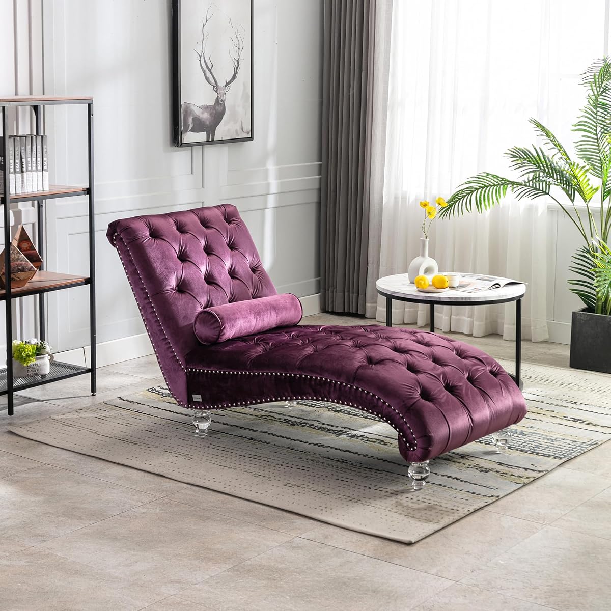 Velvet Chaise Lounge Chair Indoor