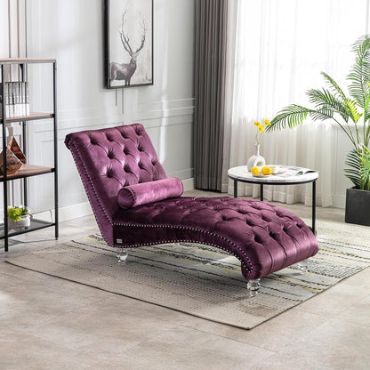 Velvet Chaise Lounge Chair Indoor