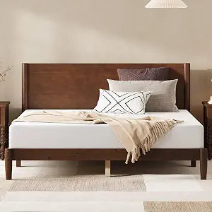 Solid Walnut Queen Bed Frame Mid-Century Design, view 2