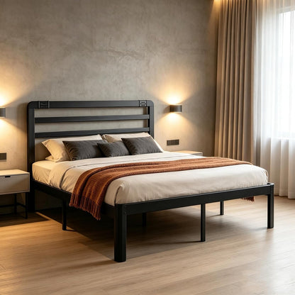 18 Inch Full Metal Bed Frame with Headboard