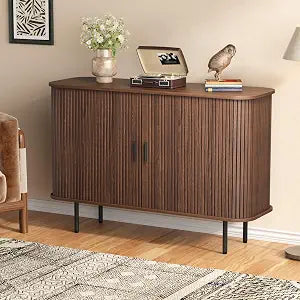 47''W x 32''H Walnut Storage Cabinet, view 2
