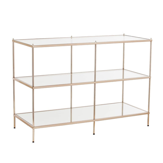 Knox Glam Mirrored 3-Tier, Console Table, Gold
