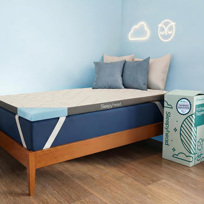 Twin XL Mattress Topper 2 Inch for College Dorm, Cooling Gel Memory Foam