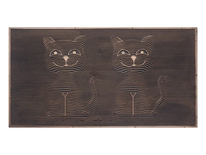 A1HC Rubber Welcome Doormat for Outdoor Indoor Entrance, Non-Slip Backing Front Door Mat for High Traffic Area Use, Fun Designed Entrymat, 18"x30" Sitting Cat