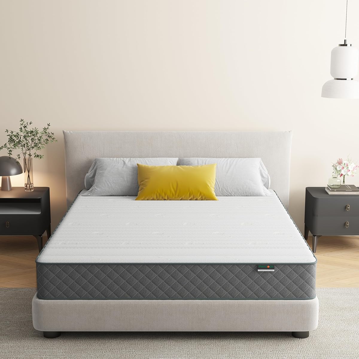 PurrJoys Firm Queen Mattress,10 Inch Hybrid Queen Size Mattress in a Box with Gel Memory Foam, Pocket Innerspring, Pressure Relief, Motion Isolation, Non-Fiberglass