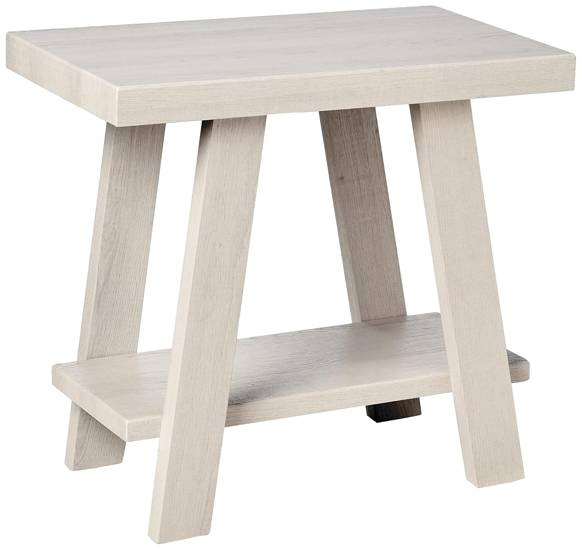 Athens Contemporary Wood Shelf Side Table, White