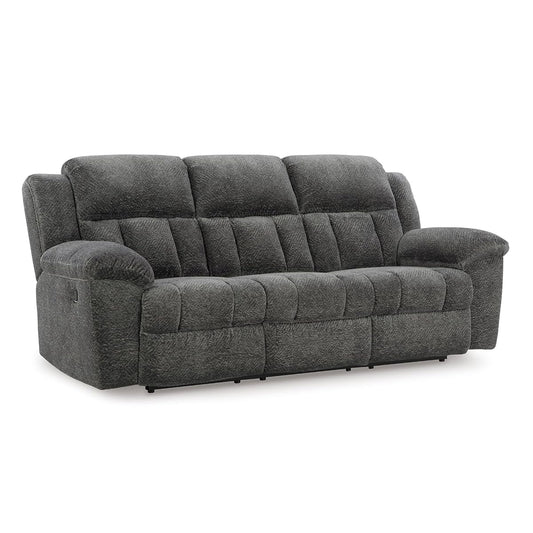 Signature Design by Ashley Frohn Contemporary Manual Reclining Sofa, Gray