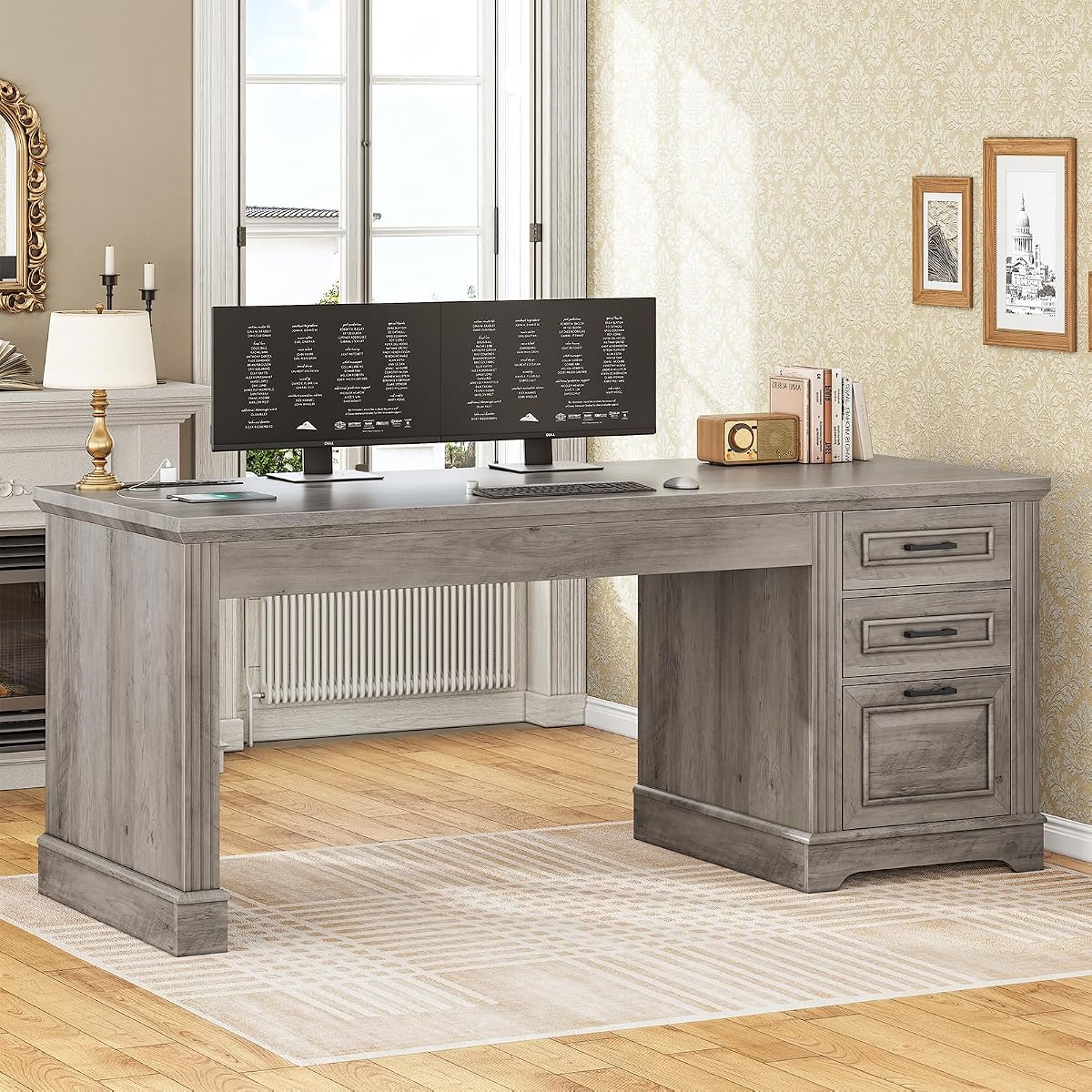 Executive Office Desk with 3 Drawers