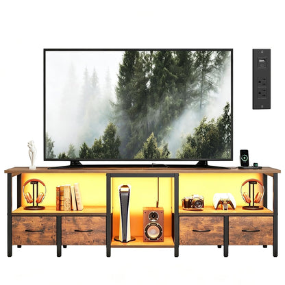 TV Stand for TVs up to 80 Inch, Media Console, 71'' Rustic Brown