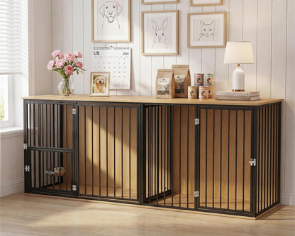 80.7" Double Dog Crate Furniture