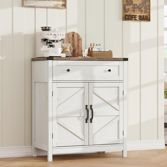 30" W Coffee Bar Cabinet, Kitchen Storage Cabinet with Drawer