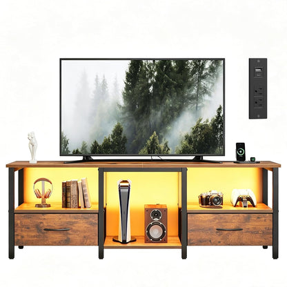 TV Stand for 65 Inch TV, 59'' Under TV Cabinet, Rustic Brown