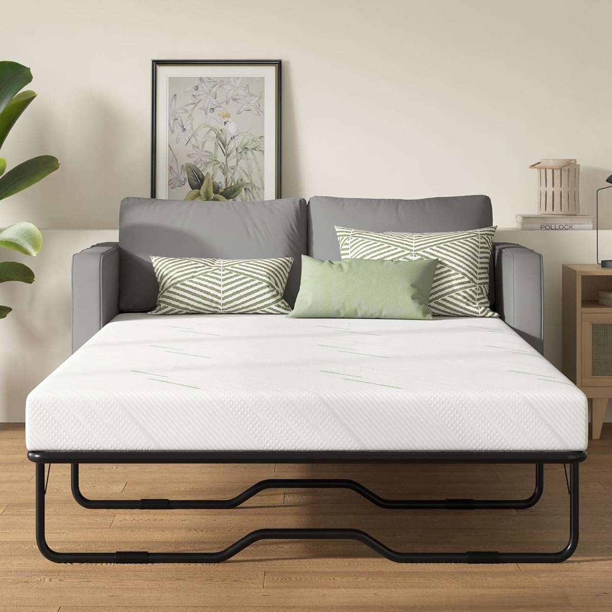 4 Inch Sofa Mattress Full Size, Gel Memory Foam Infused, with Removable Washable Cover, for Sleeper Sofas, Pull Out Bed, Guest Room, RVs, Boats