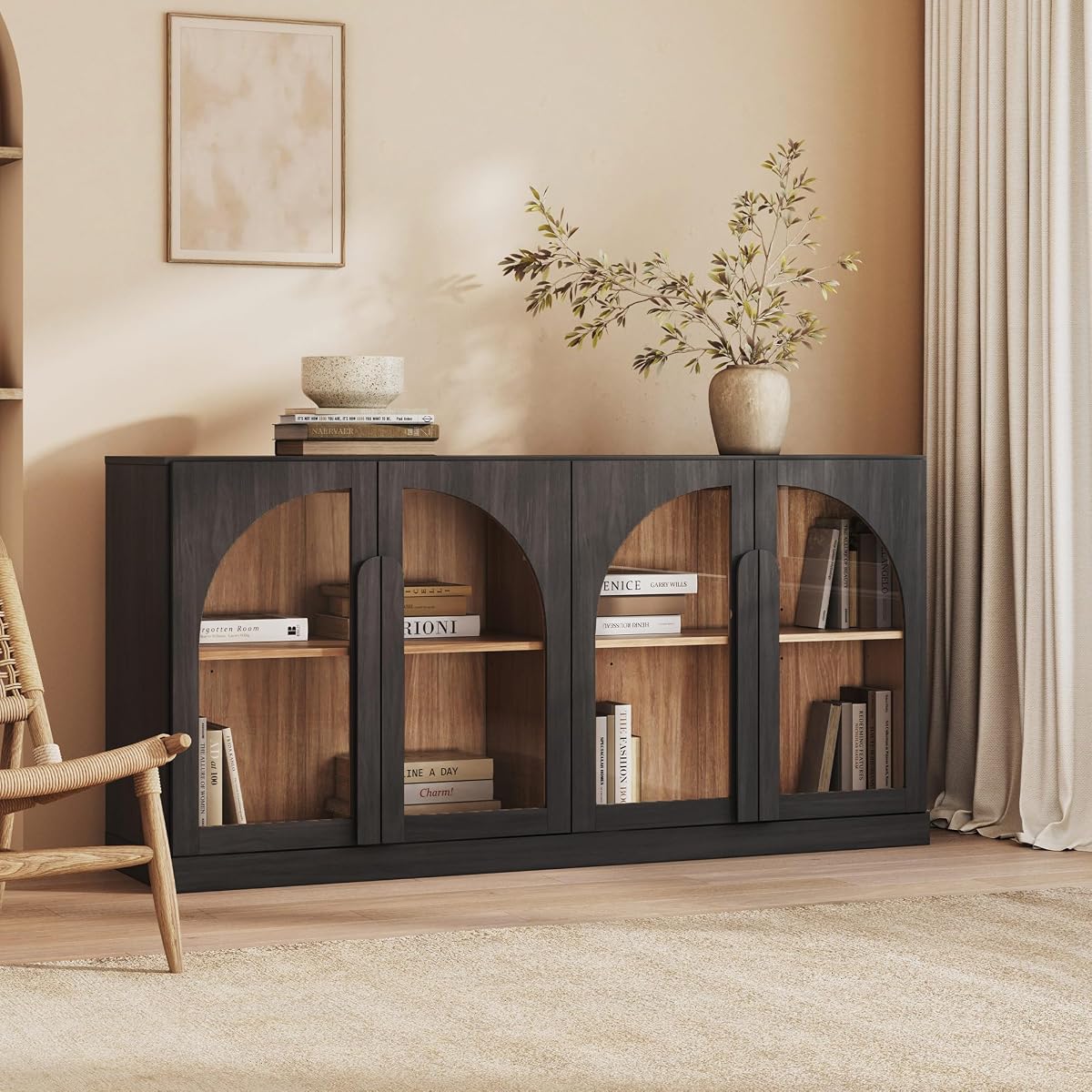 Bijou 64" Arched Glass Door Sideboard