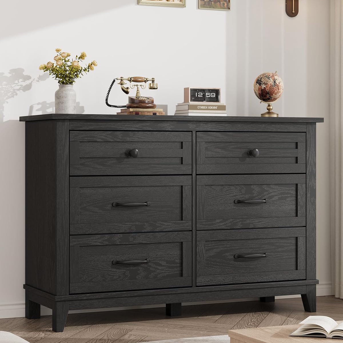 6 Dresser for Bedroom, 47 in Wide Drawer Dresser with Storage Freestanding