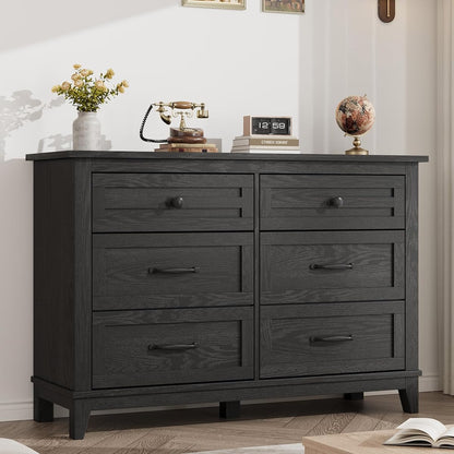 6 Dresser for Bedroom, 47 in Wide Drawer Dresser with Storage Freestanding