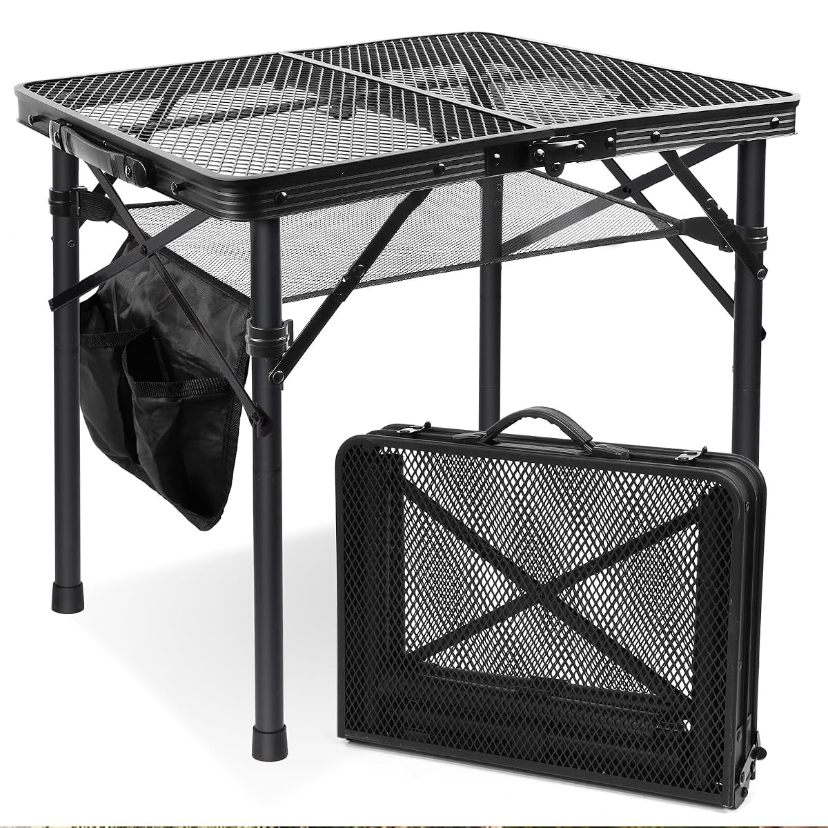 Folding Picnic Table for Grill Outdoor Camping Table with Portable Mesh Bag, Compact & Foldable for Easy Storage - Great for Picnic, Garden, Patio, Dining, BBQ, Party, Market 2Ft