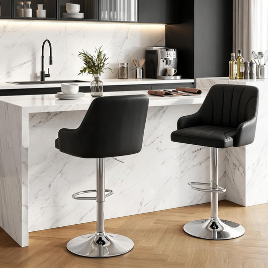 Bar Stools Set of 2, Adjustable Barstools