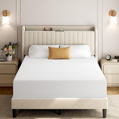 Yaheetech 12 Inch Queen Mattress, 3-Layer Cooling Gel Memory Foam Mattress