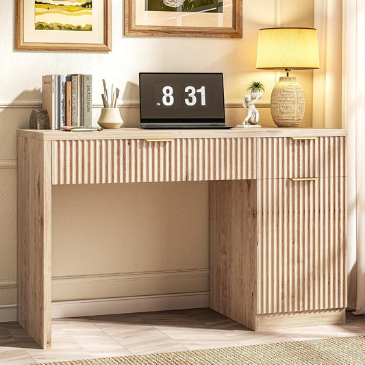 Farmhouse 47" Fluted Executive Desk with Drawers