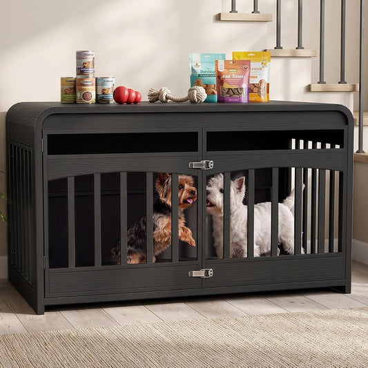 39.4" Dog Crate Furniture, Wooden Dog Cage for Small & Medium Dog