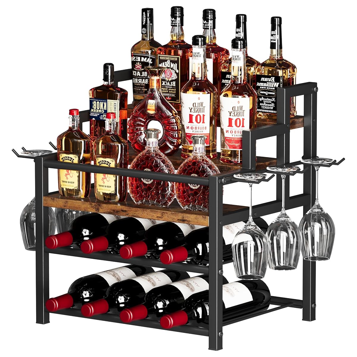 5-Tier Liquor Bottle Display Shelf, Holds up to 20 Bottles