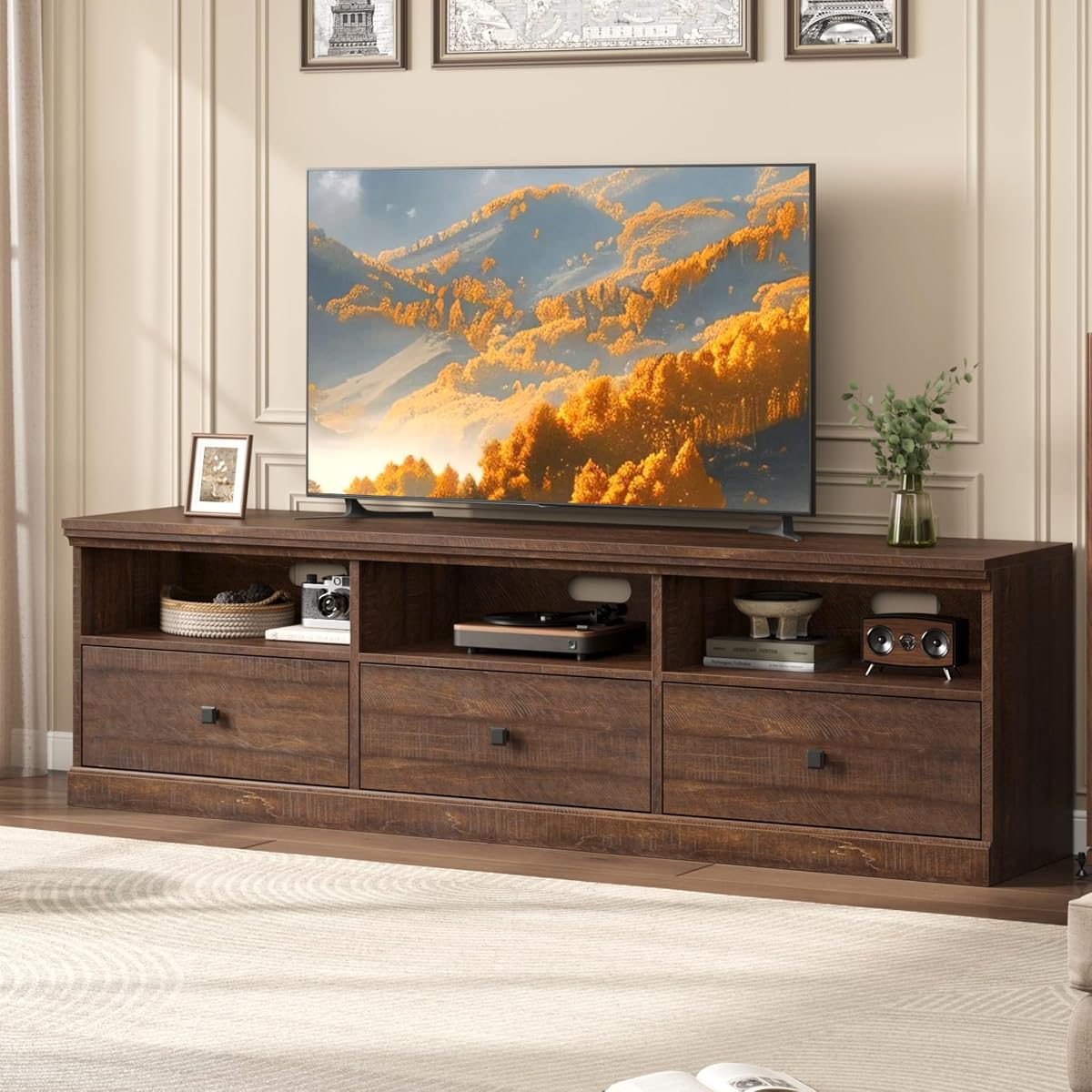 70 Inch Mid-Century Modern TV Stand for 65/70/75 in TV