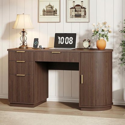 55" Fluted Executive Desk