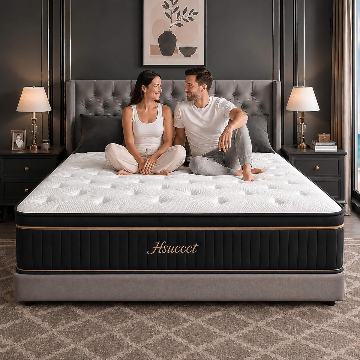 King Size 14 Inch Hybrid Mattress in a Box