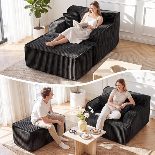 Chaise Lounge Chair Indoor, Oversized Boneless Chair Reading Chair