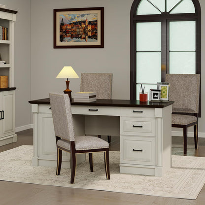 61.85″ Executive Desk with Roman Column Design