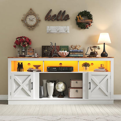 Farmhouse TV Stand for 70/75/80 Inch TV