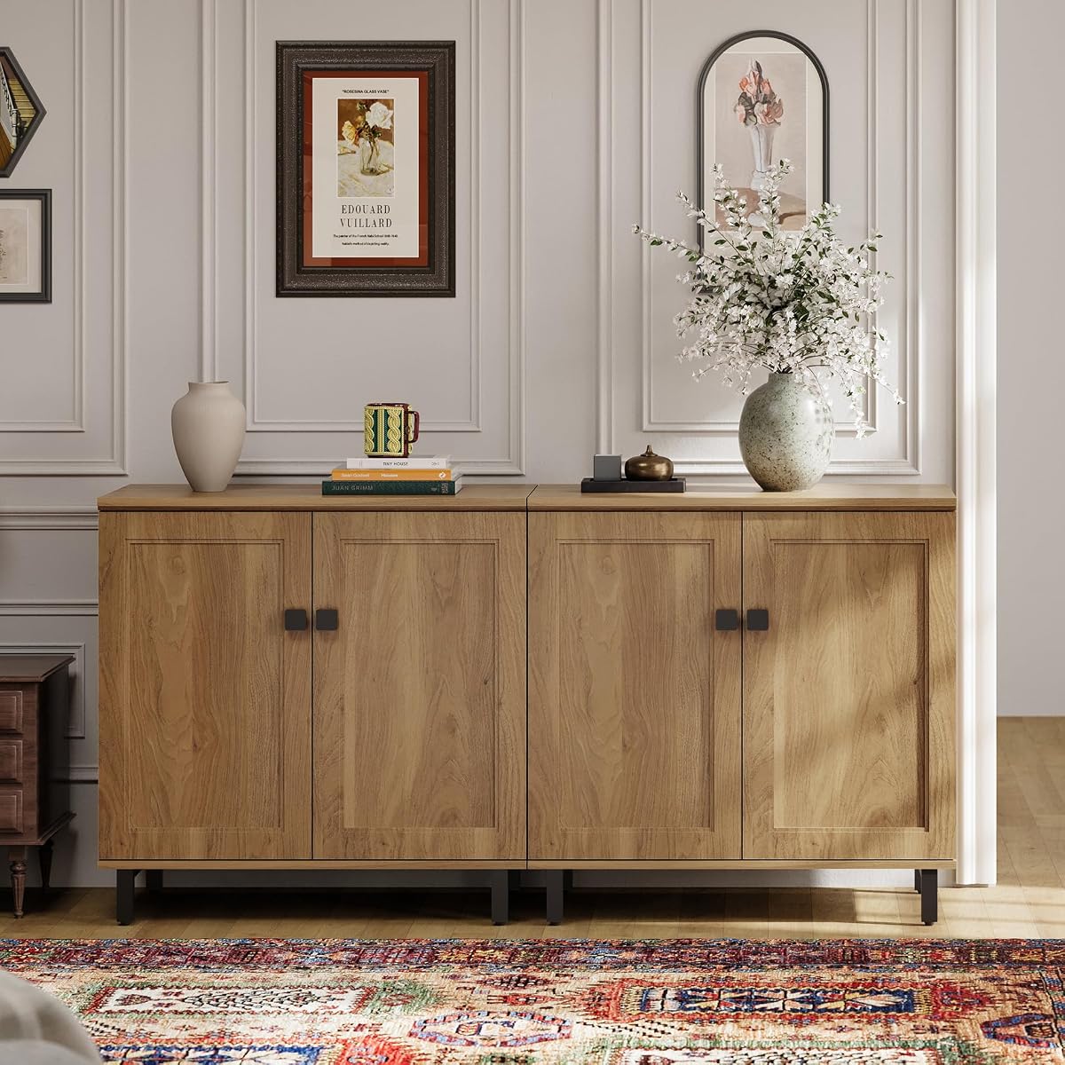 Buffet Sideboard Cabinet Farmhouse Modern 2 in 1 Storage Cabinet