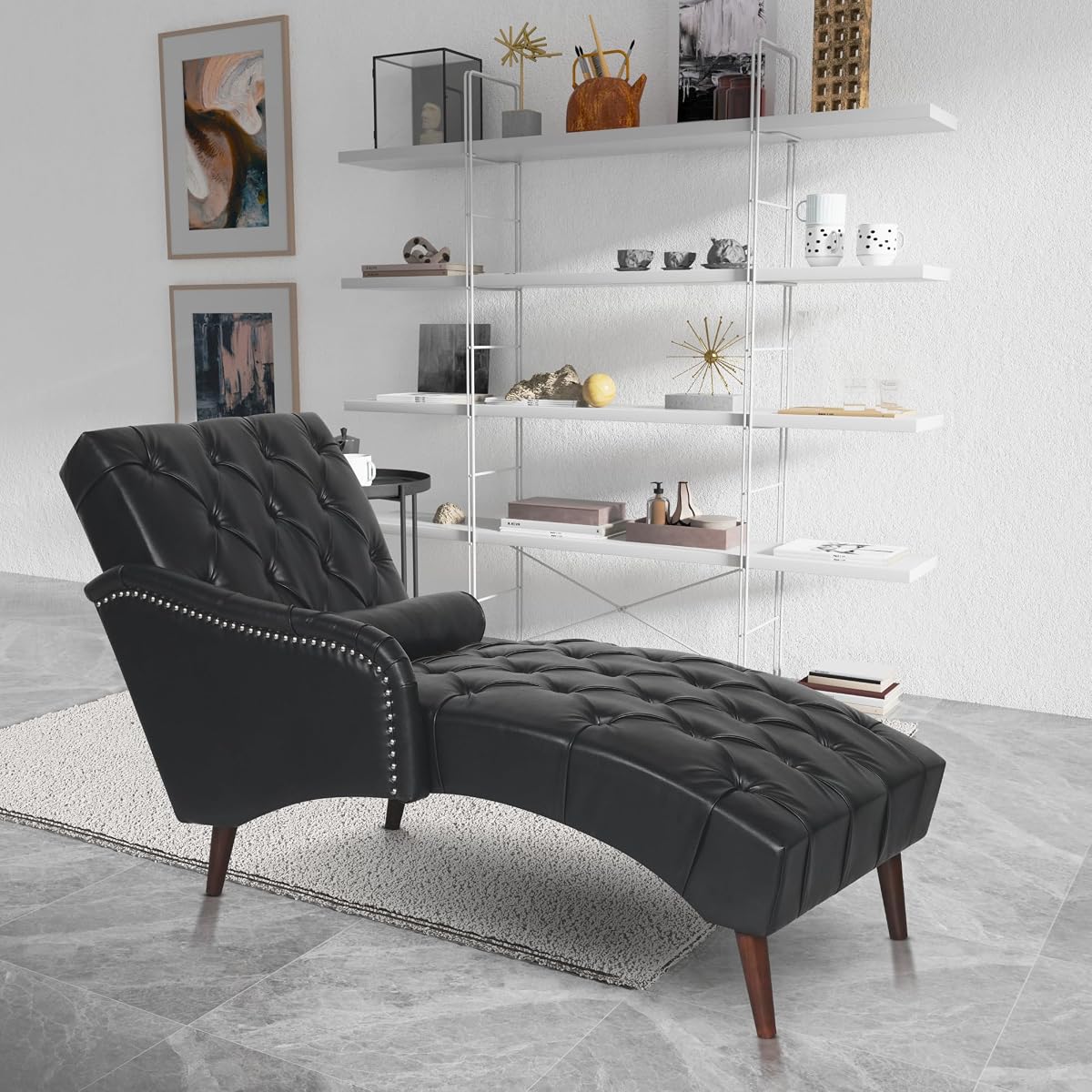 Tufted Chaise Lounge Chair: Immersive Comfort with High-Density Foam