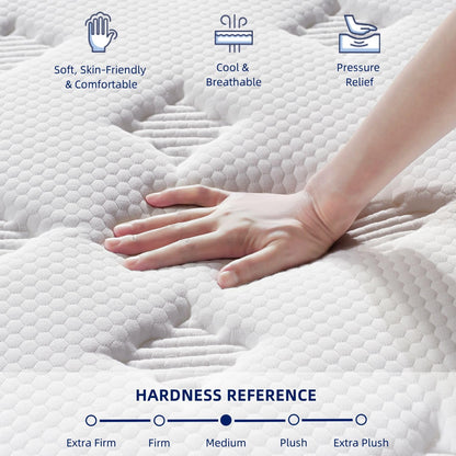 14 Inch Medium Firm King Size Mattress [Upgraded] King Hybrid Mattresses in a Box with Gel Memory Foam & Pocket Springs, Strong Edge Support,Pressure Relief,Certipur-Us,365-Night Trial