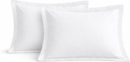 King Pillow Sham 20X36 Size, Set of 2 Long Staple 100% Egyptian Cotton Pillow Protector - Cushion Cover/Case Home Decorative - Hotel Style Soft & Breathable Envelope Closure, White