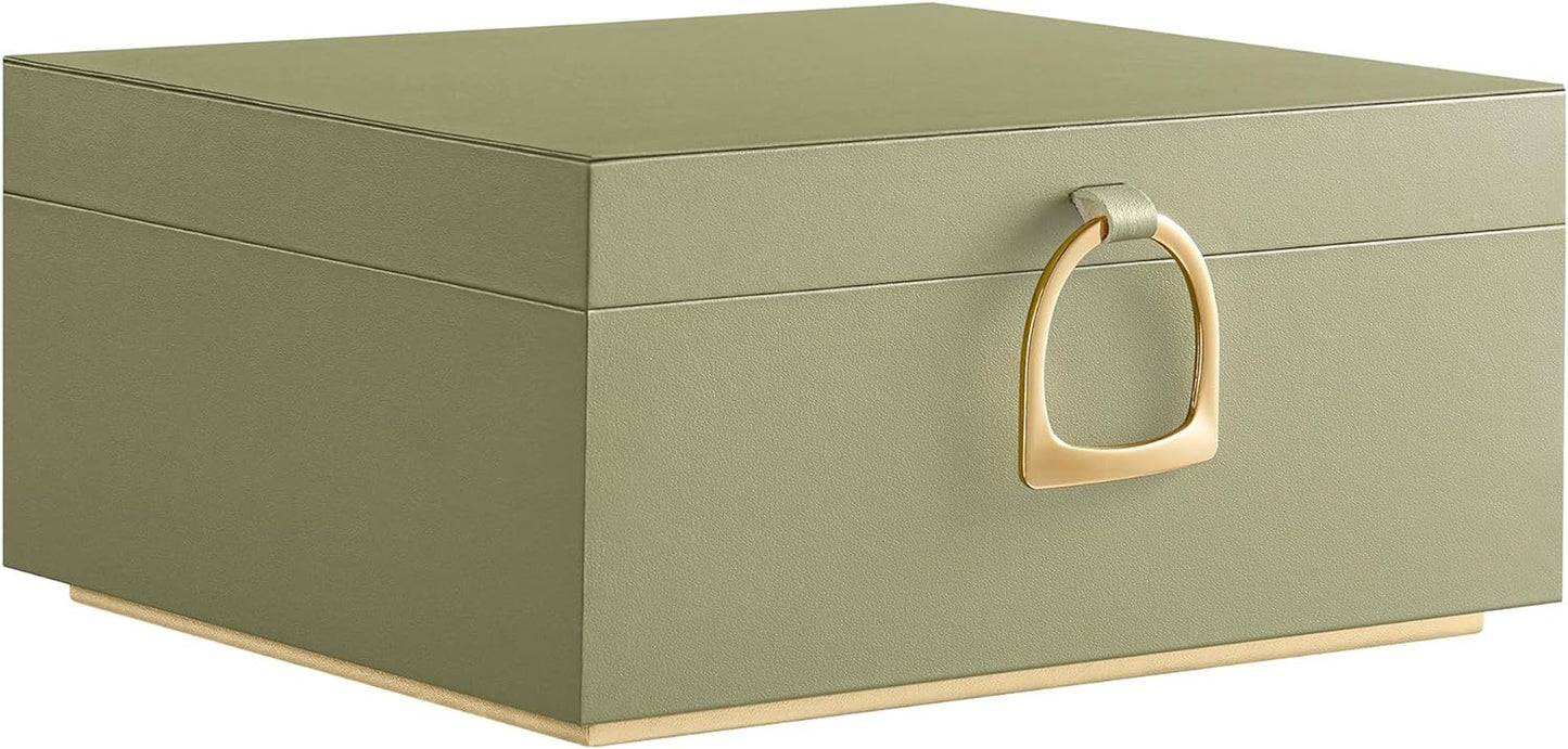 2-Layer Jewelry Box, Jewelry Organizer with Handle, Removable Jewelry Tray, Jewelry Storage, Floating Effect, 8.1 X 9.4 X 4.3 Inches, Gift Idea, White UJBC165W01