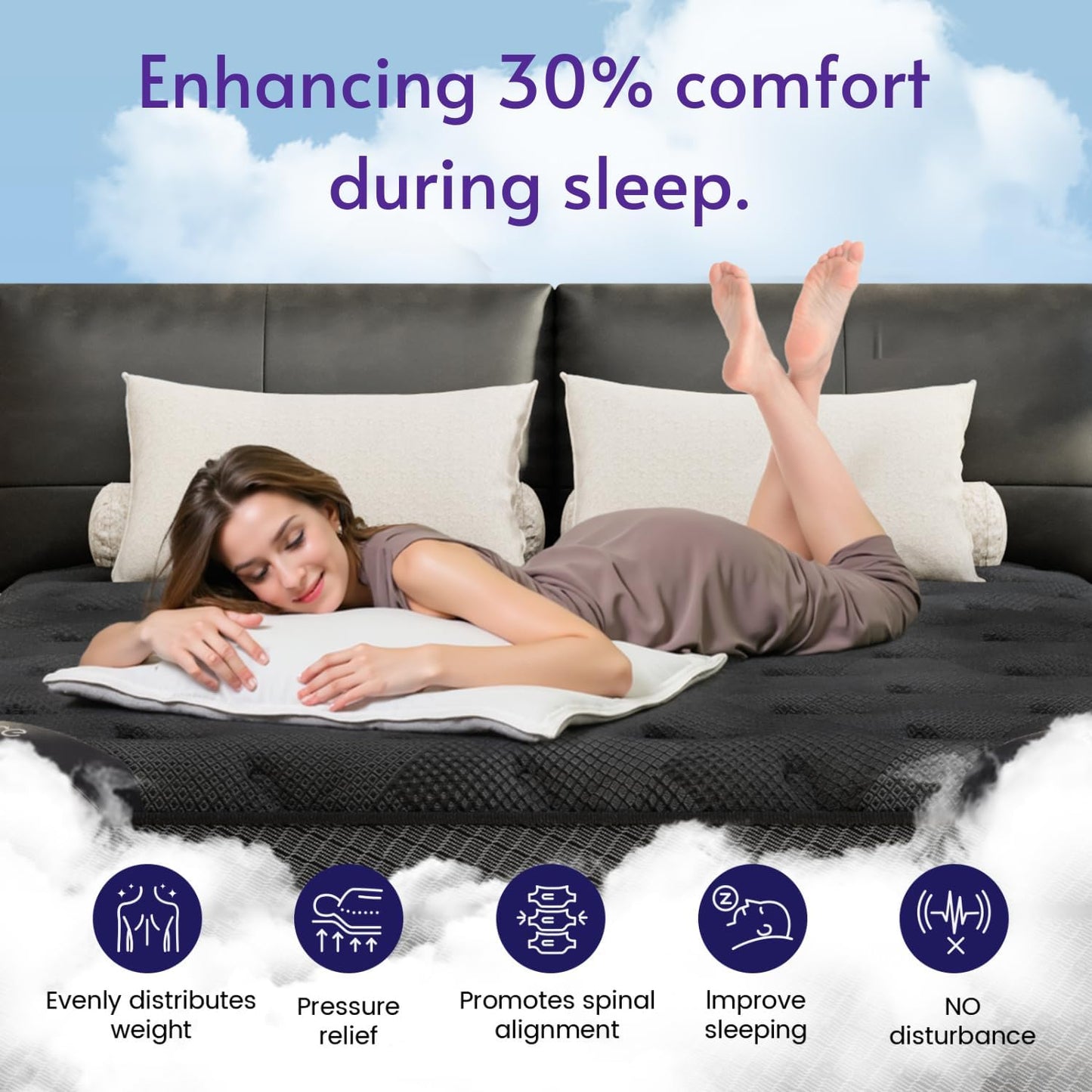 King Size Mattress, 14 Inch Deluxe Hybrid King Mattress in a Box, Medium Firm Mattresses with Gel Memory Foam & Pocket Springs, Pressure Relief, Cooling, Extra Edge Support [Upgraded Support]