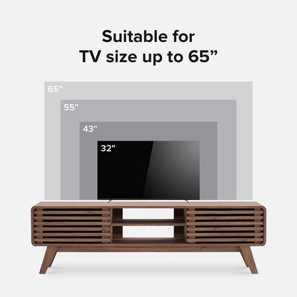 Ensley TV Stand, Mid Century Modern for 55/60/65 Inch TV, Farmhouse TV Stand, Entertainment Center with Storage, TV and Media Console for Living Room (Walnut, 59 Inch Low)