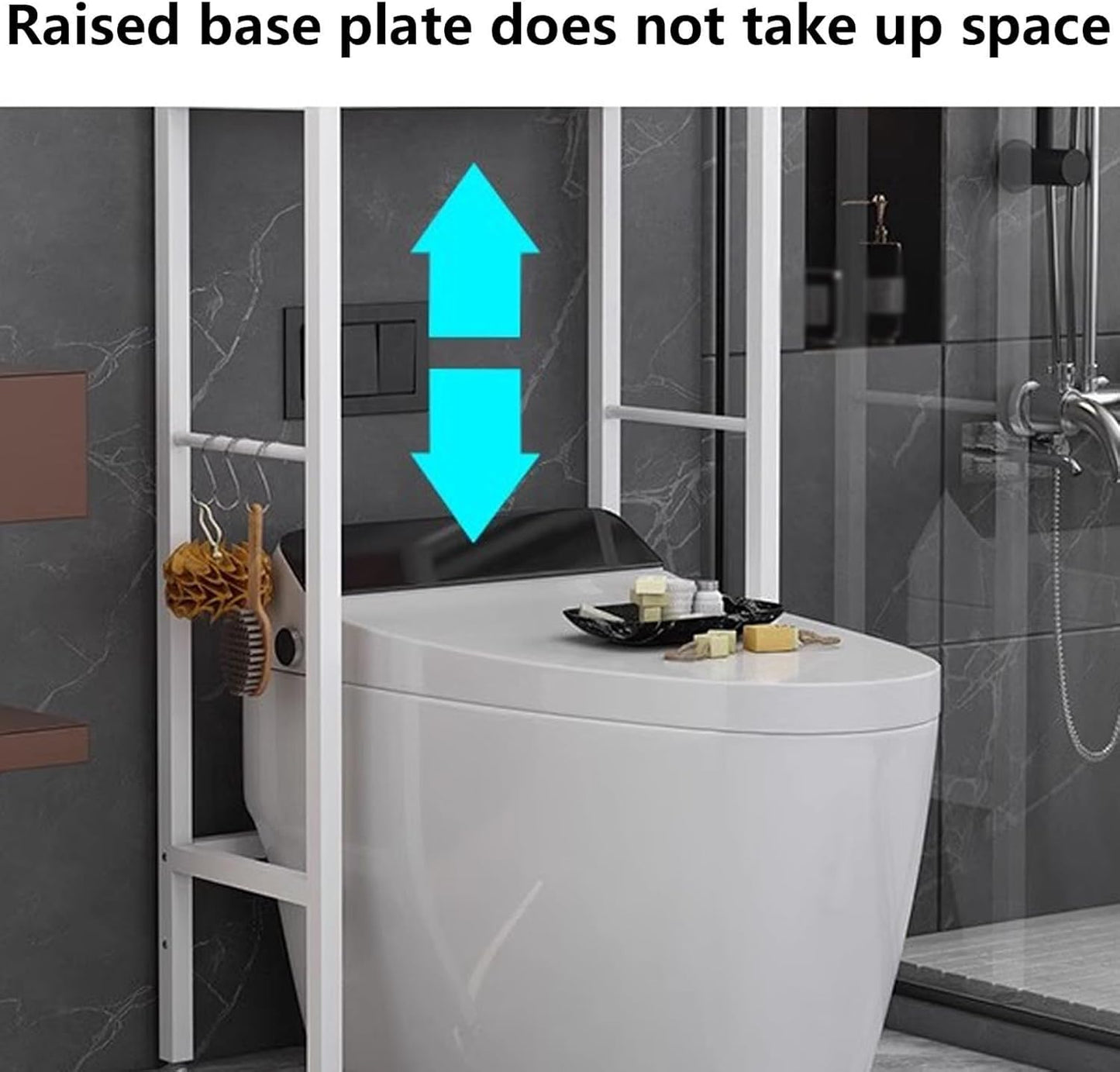 Metal Frame Over-The-Toilet Bathroom Rack Storage Cabinet with Open Shelves Neat & Sturdy Toilet Stand for Bathroom Laundry Room Heavy Duty(Gold)